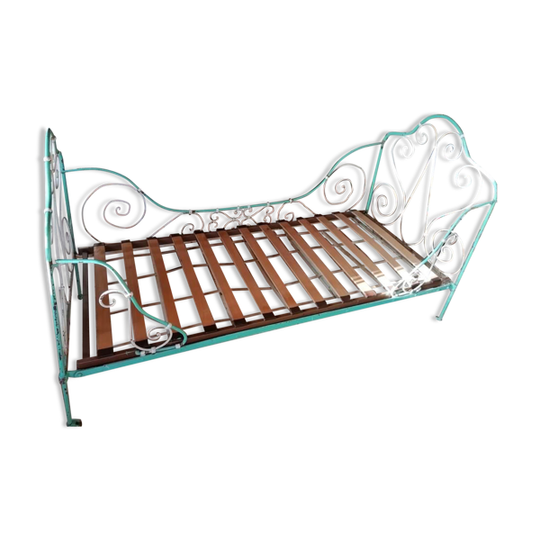 Lit ancien en fer pliable années 50