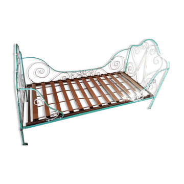 Lit ancien en fer pliable années 50