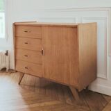 Small renovated vintage sideboard, Scandinavian style, 1950s-60s.
