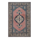 1970s Turkish Oushak Handmade Wool Cotton Pink Blue Area Rug 196x286