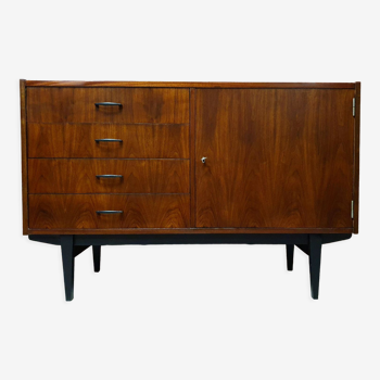 Renovated Violetta walnut chest of drawers, 1970s of the People's Republic of Poland