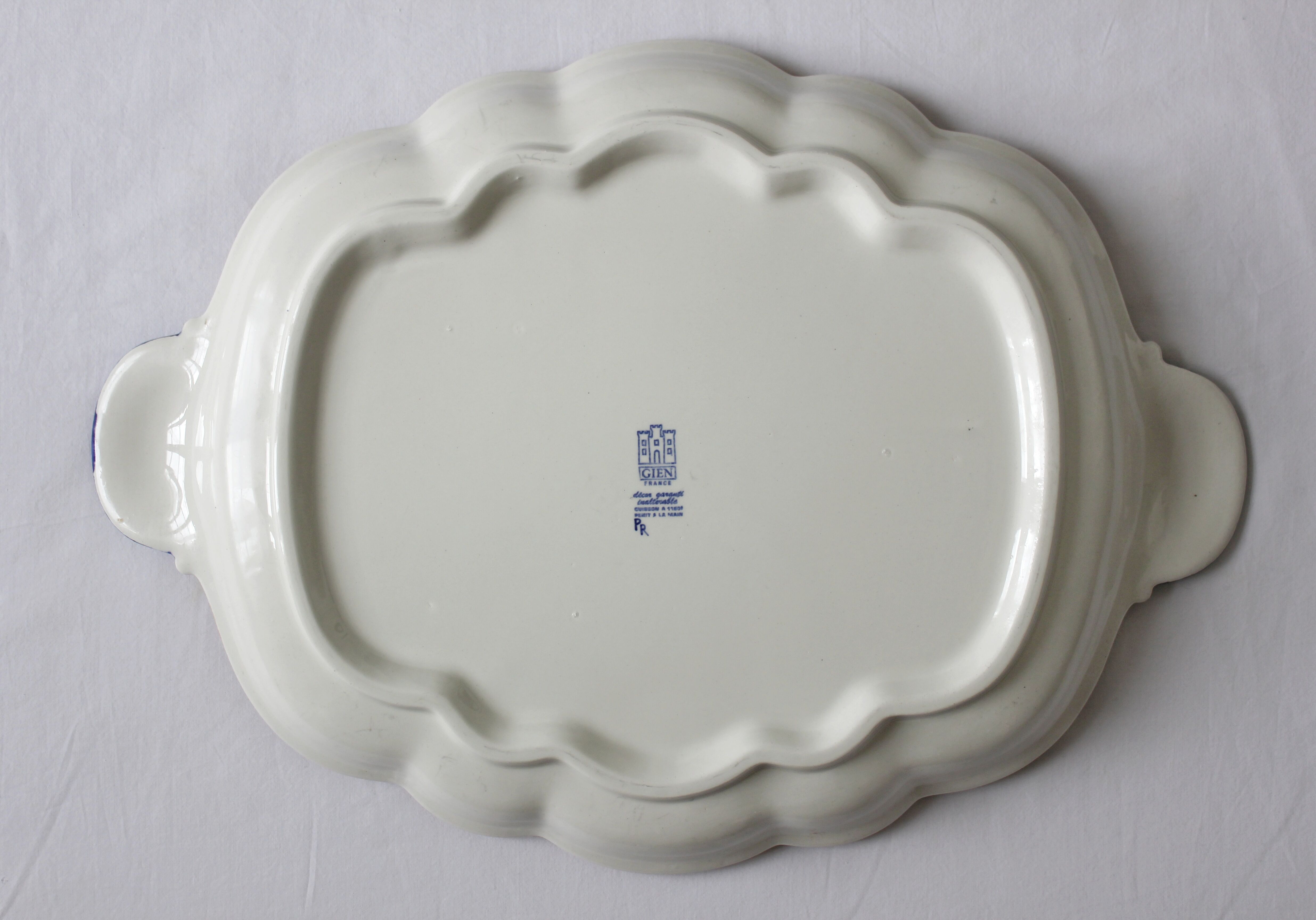 Polylobed dish Peonies earthenware of Gien
