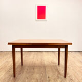 Extendable Mid Century Teak Dining Table with pull out leaves, Denmark, 1950s