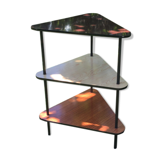 Vintage furniture three formica wheeled shelves, design 50-60