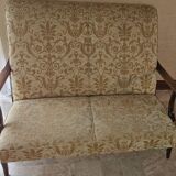 Vintage 3-piece living room in beige fabric