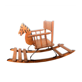 Wooden rocking horse circa 1950