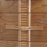 Vintage chest of drawers with bamboo and rattan details