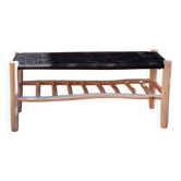 Black bench with shelf