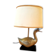 Lampe canard metal argente base base plexi noir 1970