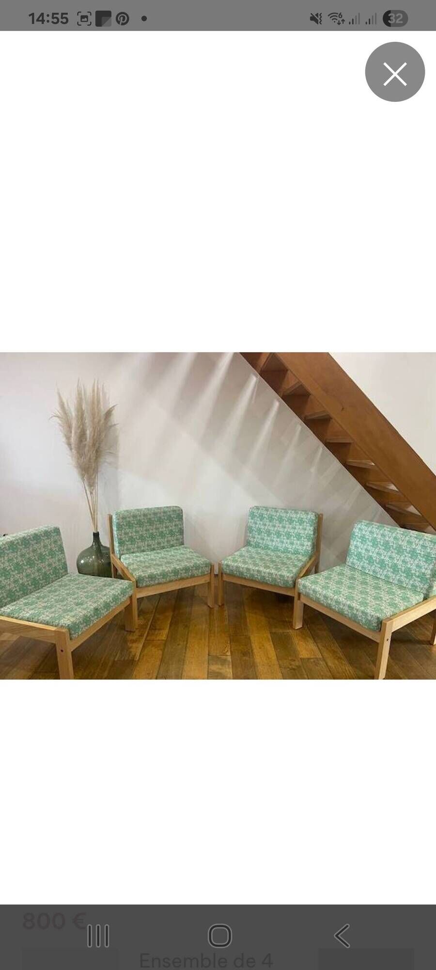 Ensemble de 4 fauteuils type chauffeuse de la marque baumann
