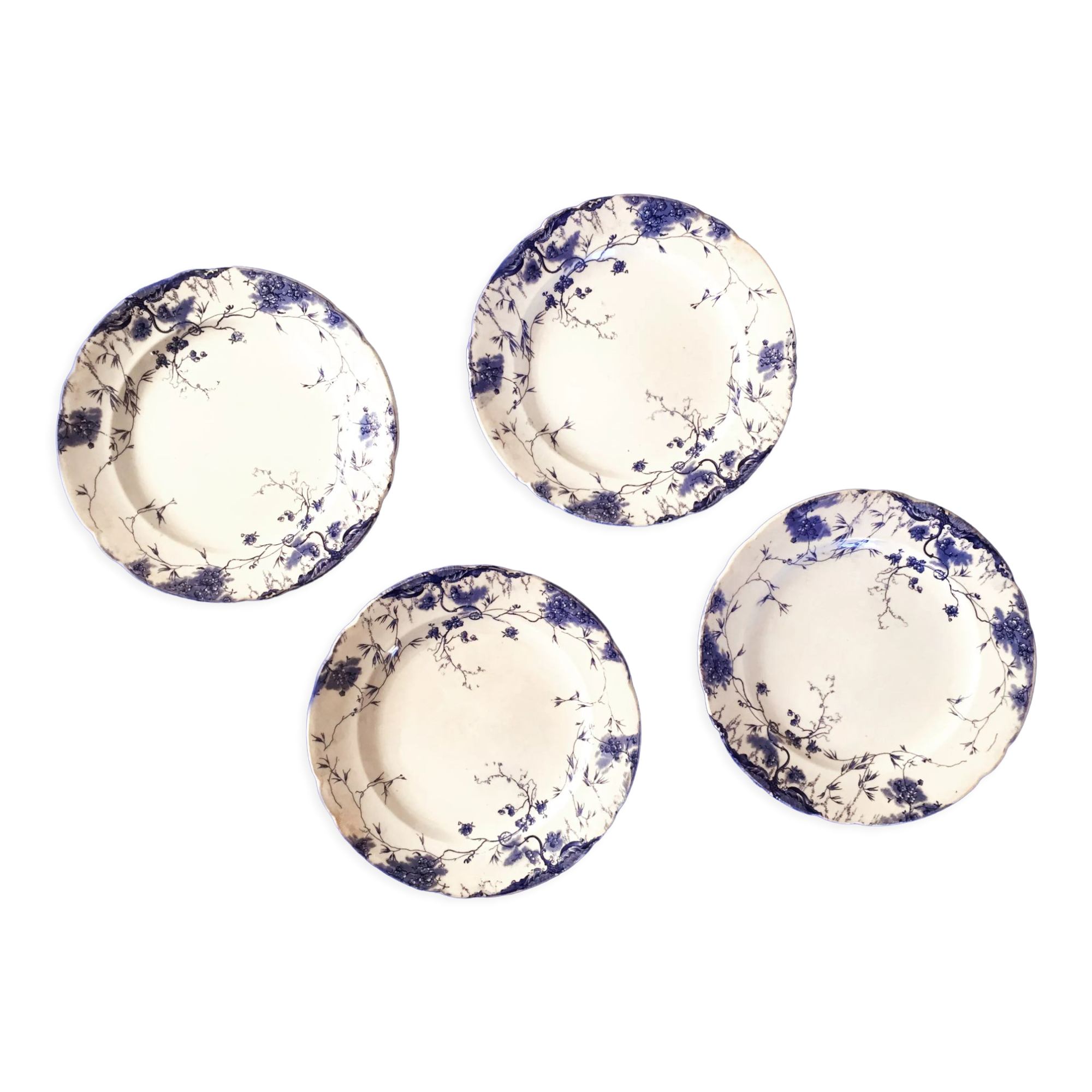 Set of 4 plates Empire Works Stoke on Trent series "Zephyr"