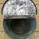 Round box industrial metal barrel with solid padlock