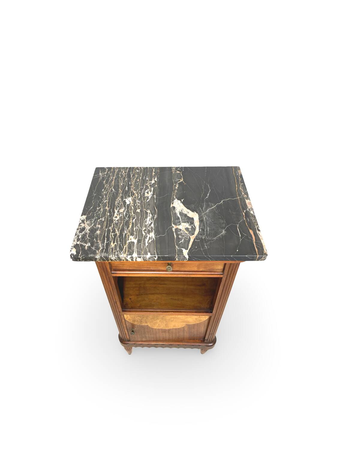 Tables de chevet italiennes en placage d'acajou avec de splendides