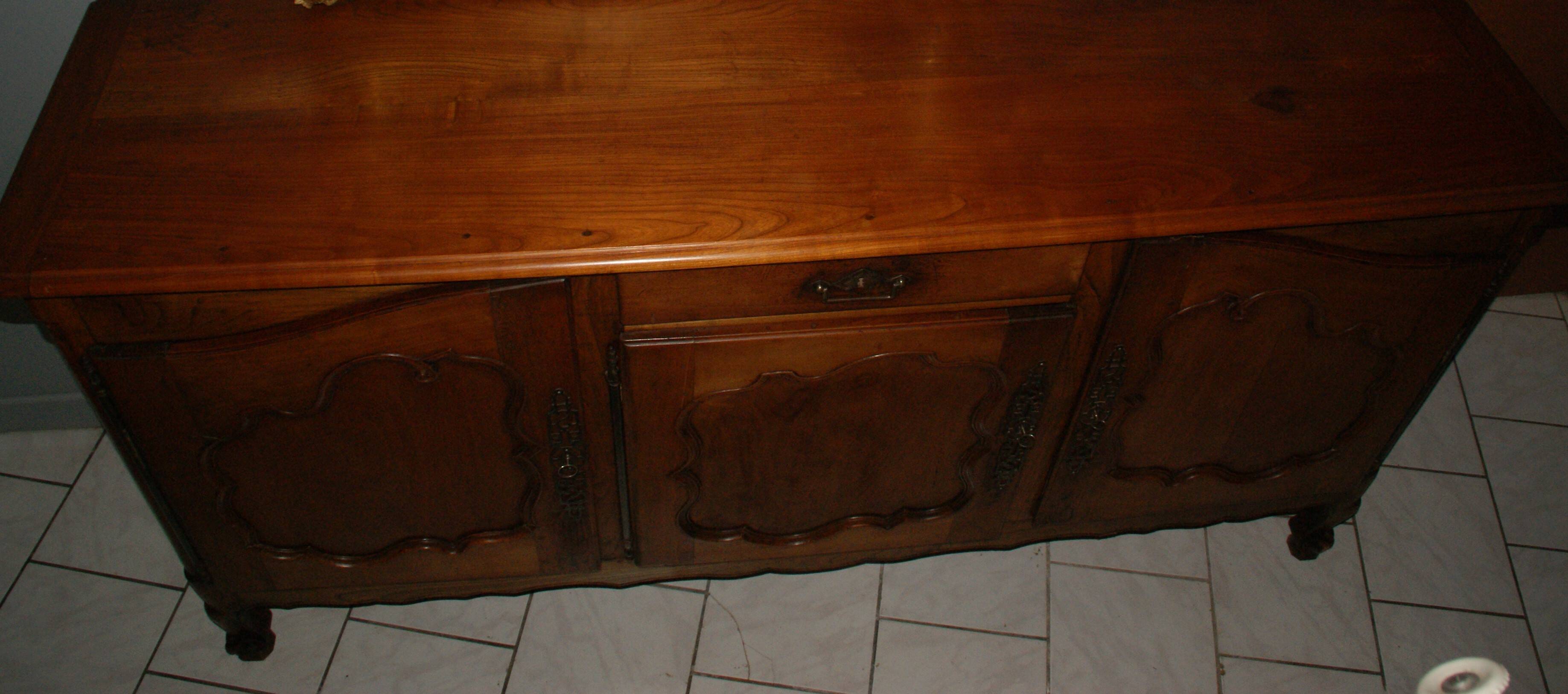 Louis XV oak and cherry wood sideboard