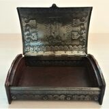 Metal and wood jewellery box