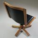 Office armchair in beech and black leather for Cofemo, Italy