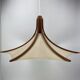 Teak and linen umbrella pendant by Domus, 1970s