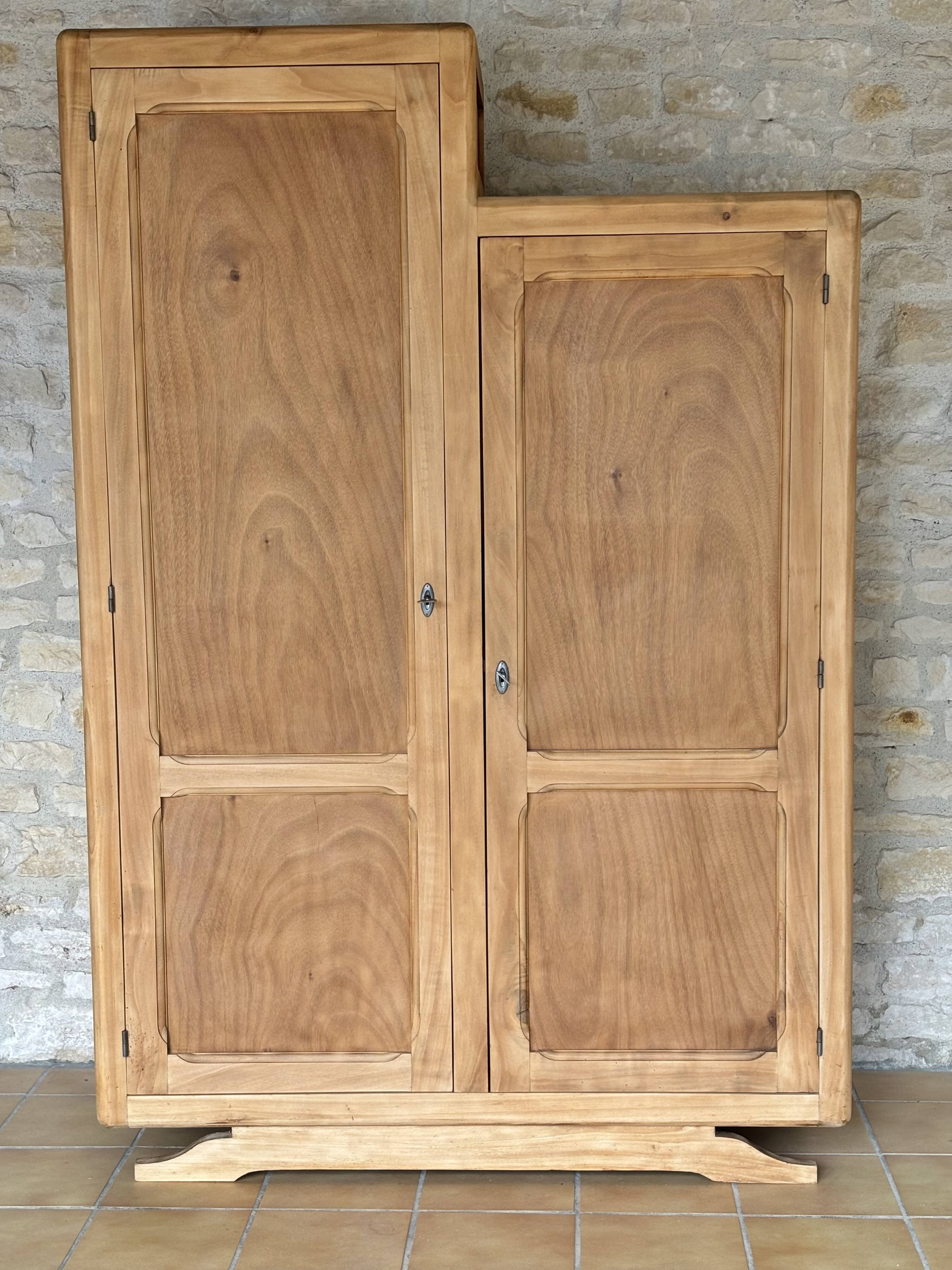 Asymmetrical Wardrobe in Raw Wood