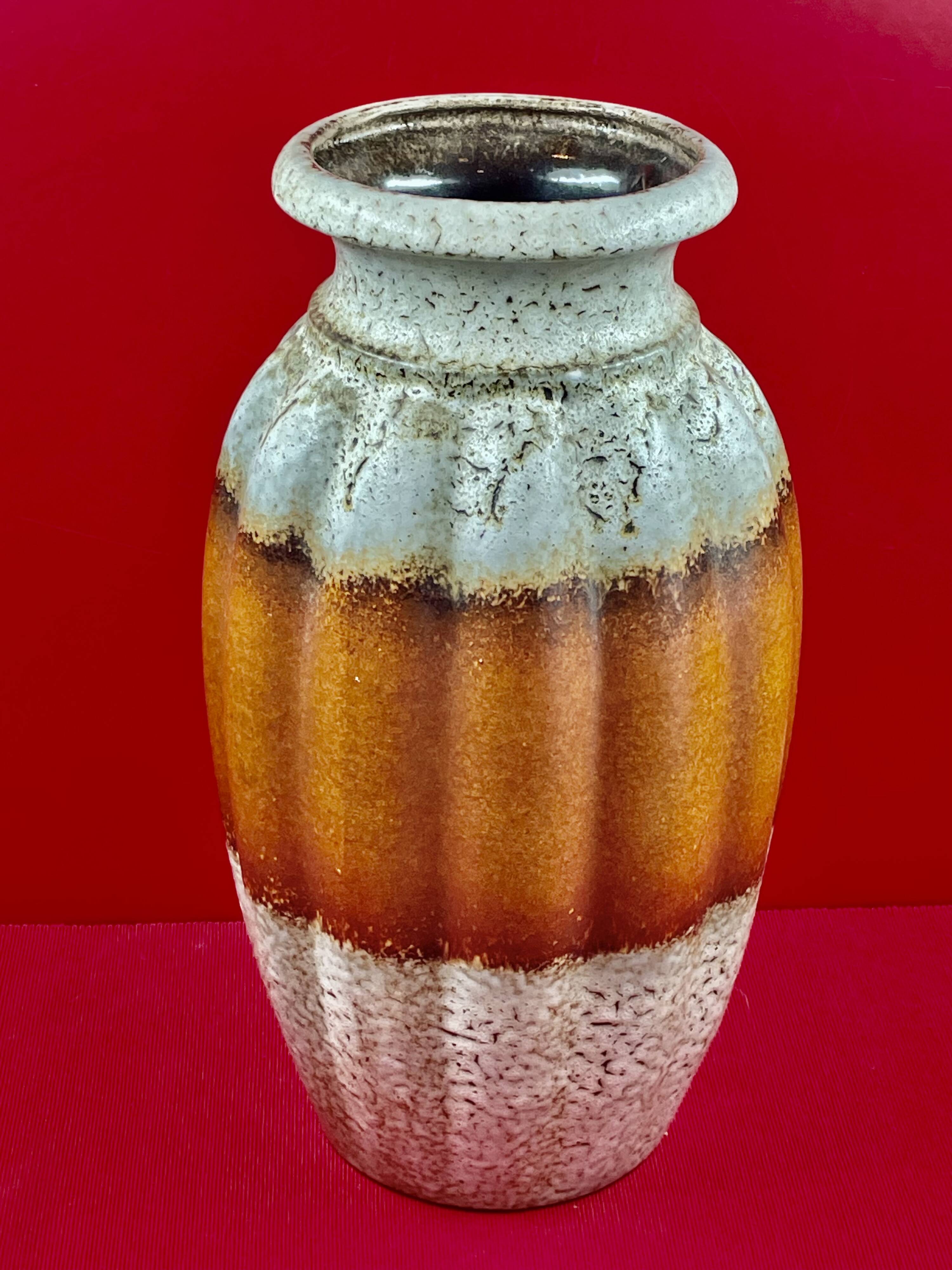 Modernist vase gadrons sheurich 205-40 lava orange w.germany vintage alle