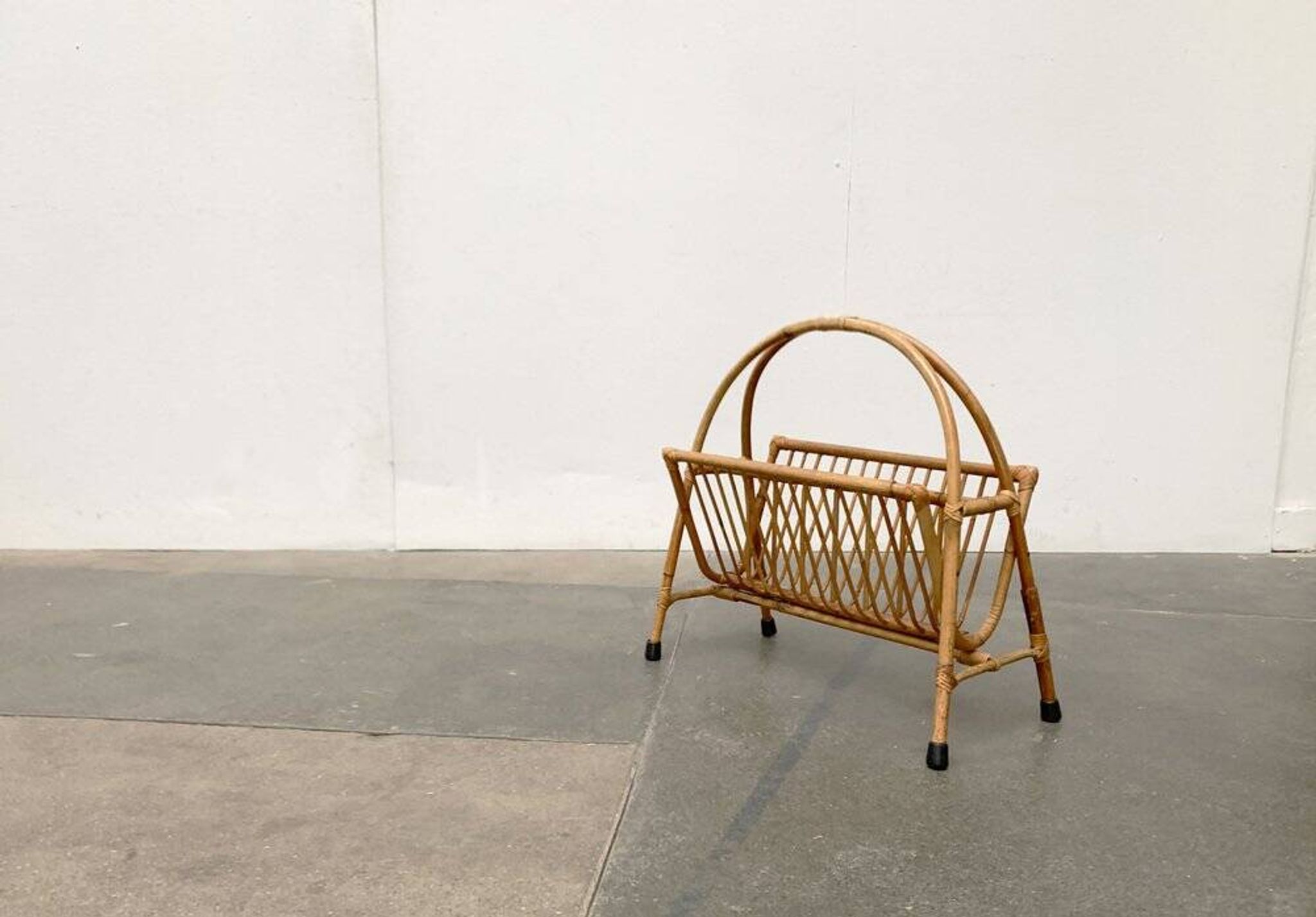 Mid-century bamboo magazine rack, 1960s
