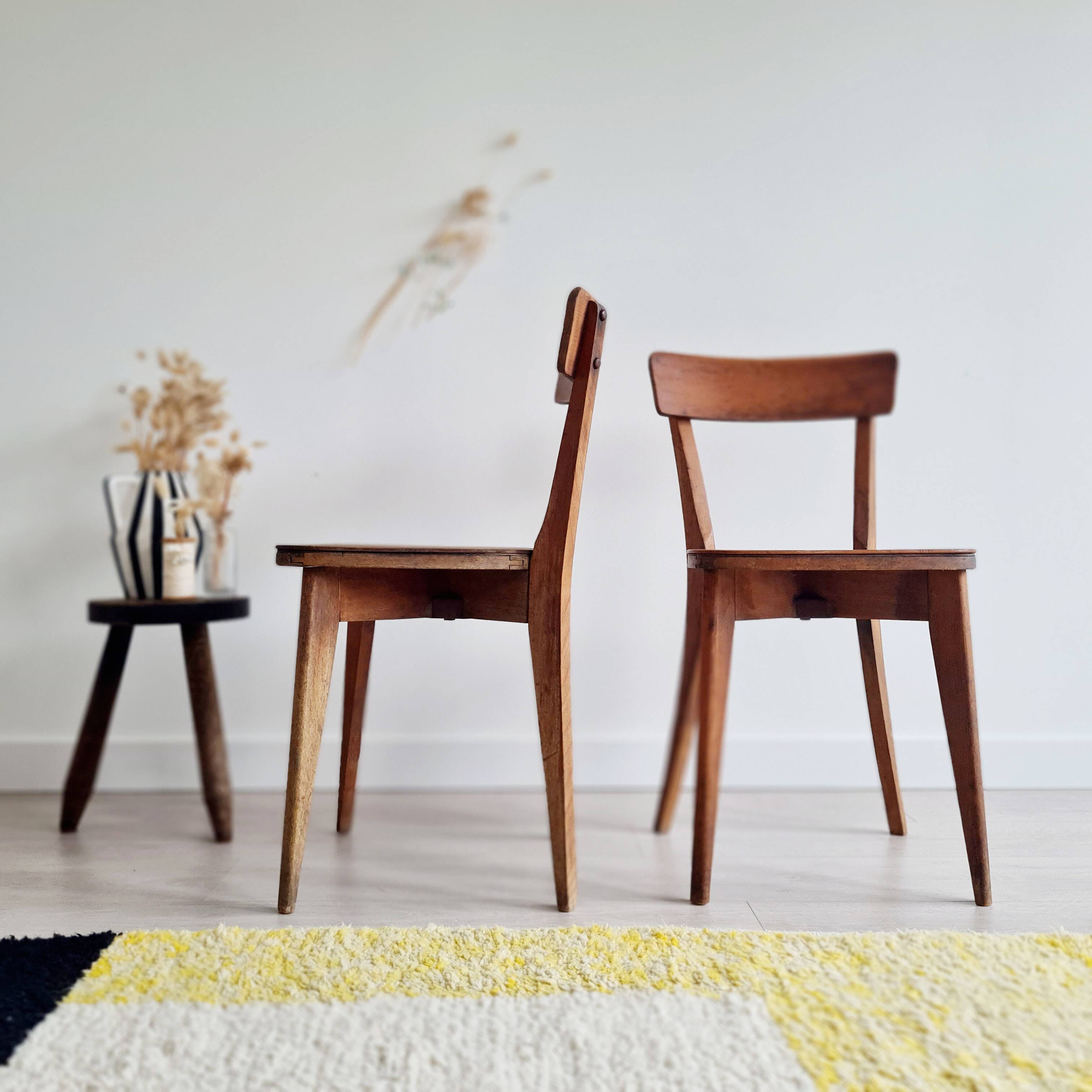 Pair of antique bistro chairs