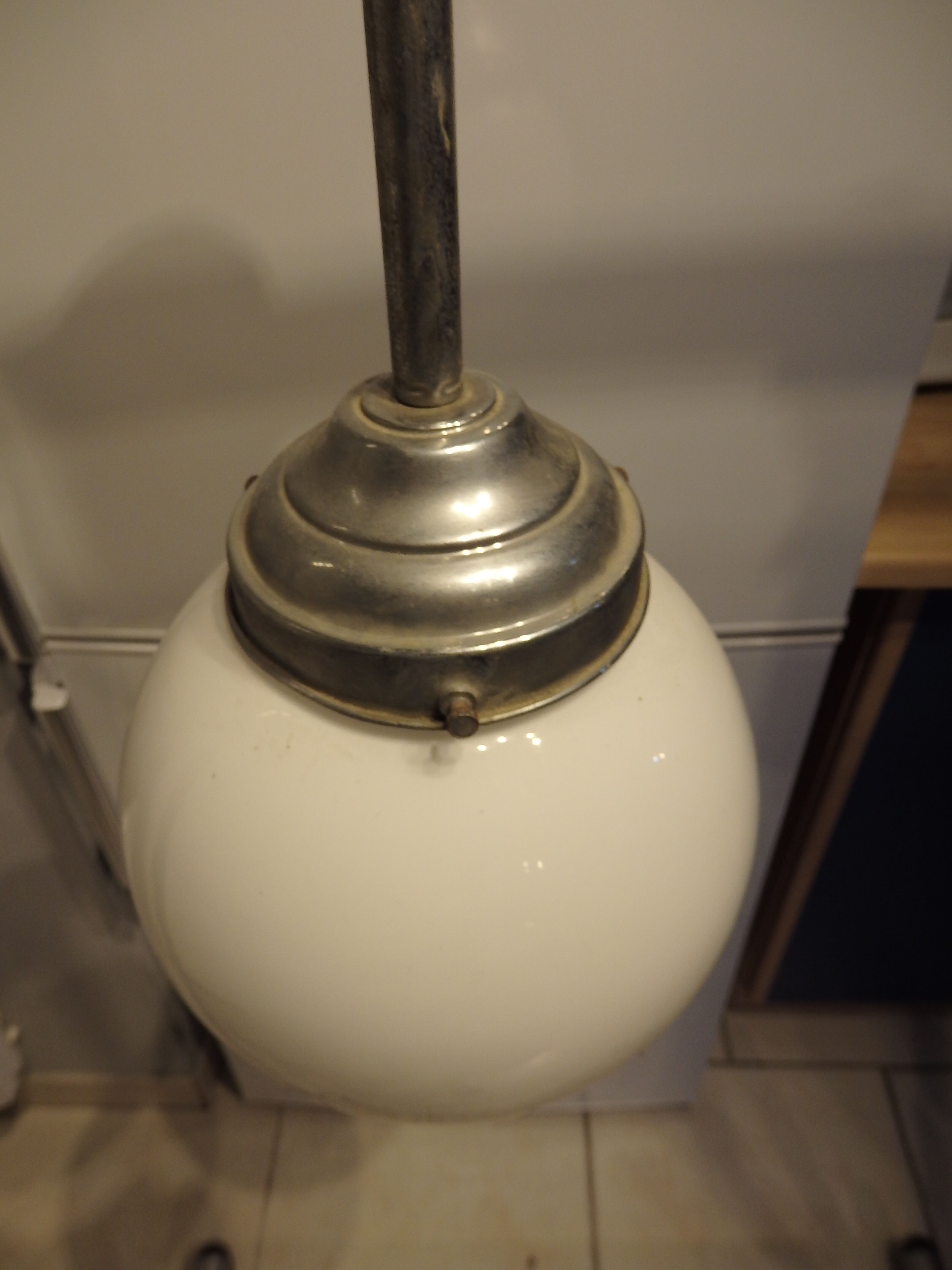 Art deco globe opaline hanging lamp