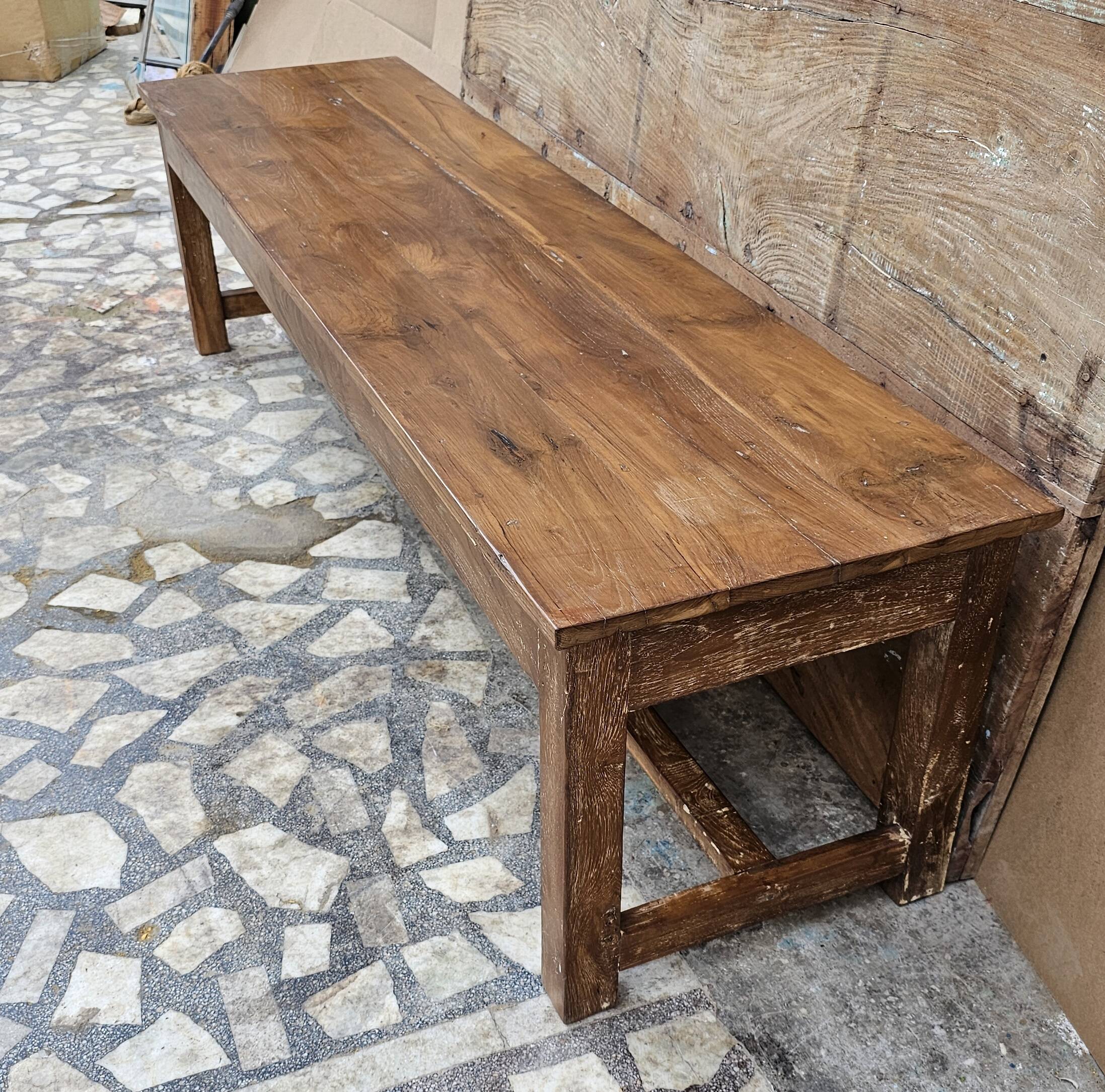 Old Burmese teak bench