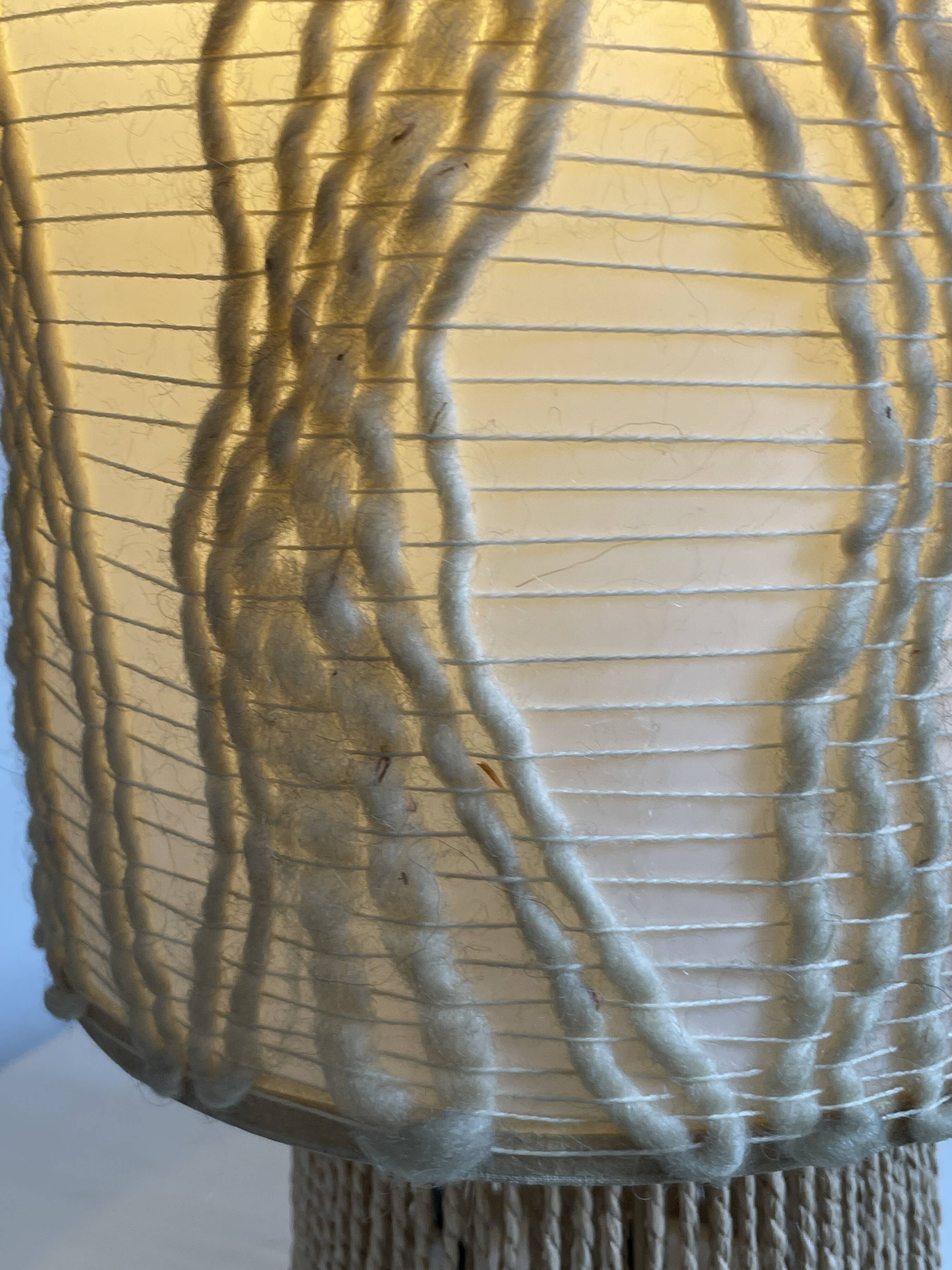 Bohemian table lamp, handcrafted lampshade signed Atelier Marmotte.