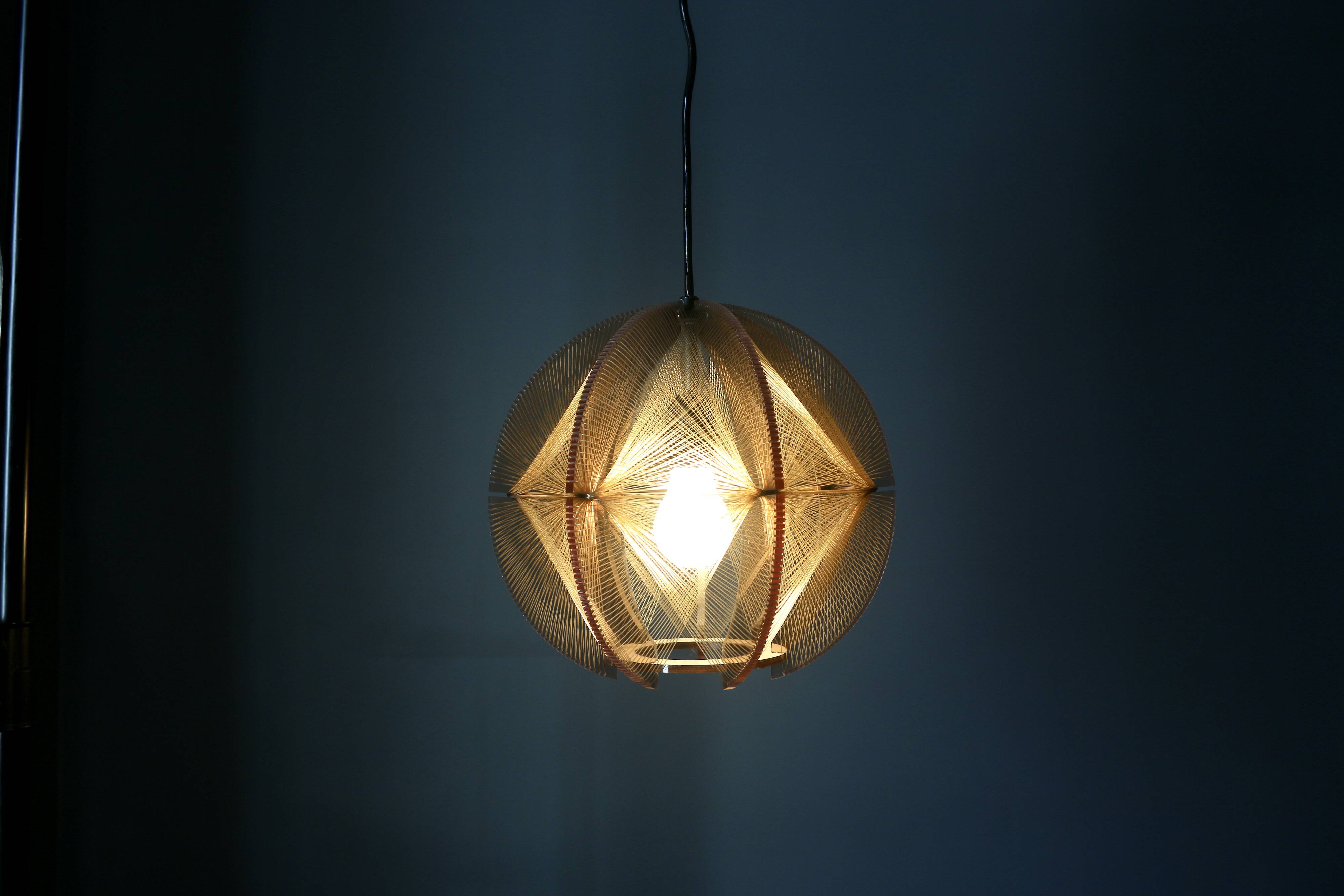 Suspension vintage 1970 Paul Secon pour Sompex