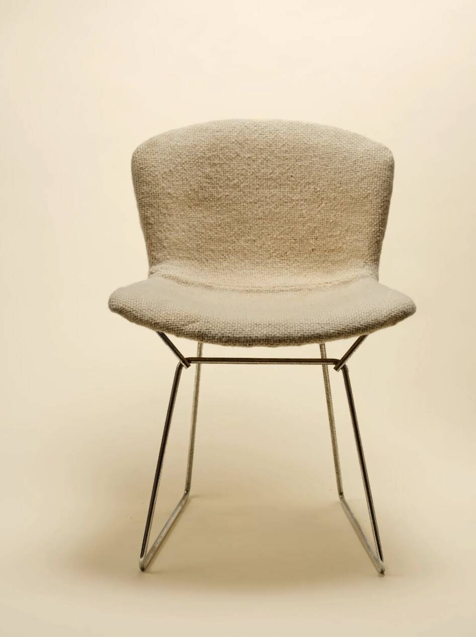 Harry bertoia 'side chair' chrome metal chair