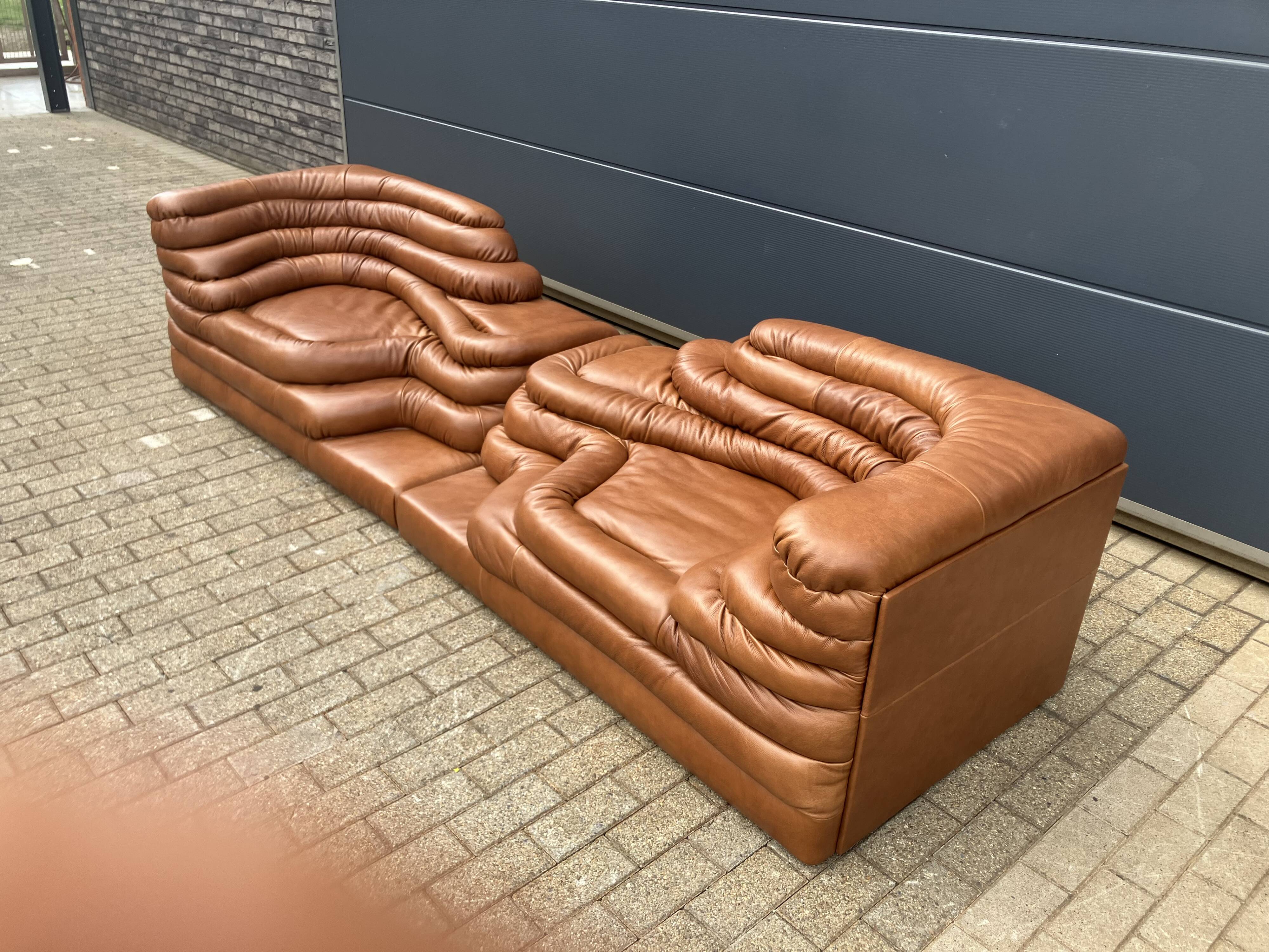 2x De Sede Terrazza DS-1025 (right & left element) Cognac