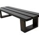 Minimalist vintage sofa design in wengé wood solid slatted bench