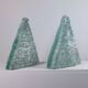 Pair of pyramid-shaped wall sconces in glass in vintage French style.