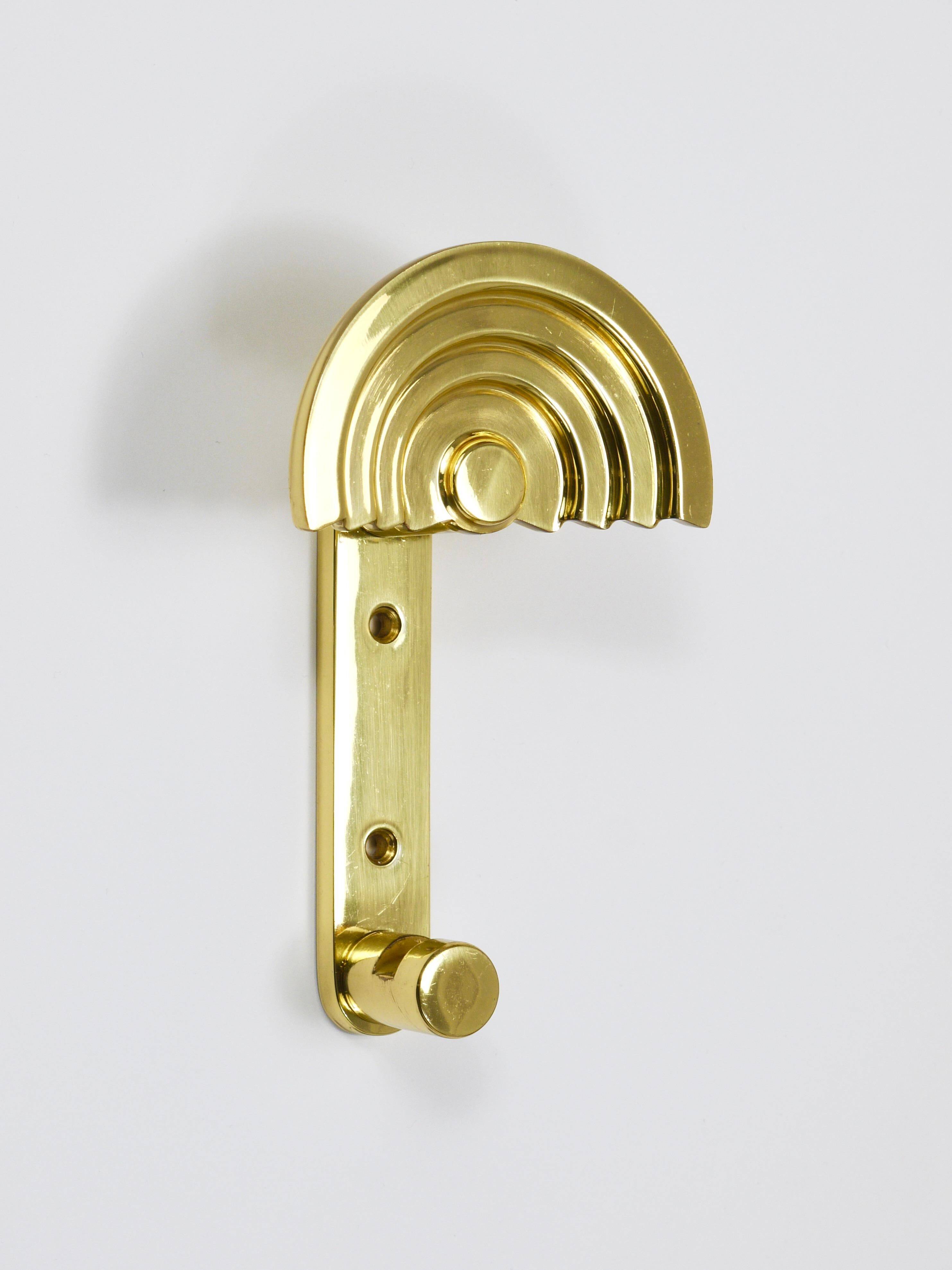 13 Postmodern Brass Wall Hooks by Ettore Sottsass, 1985, Valli & Valli Italy