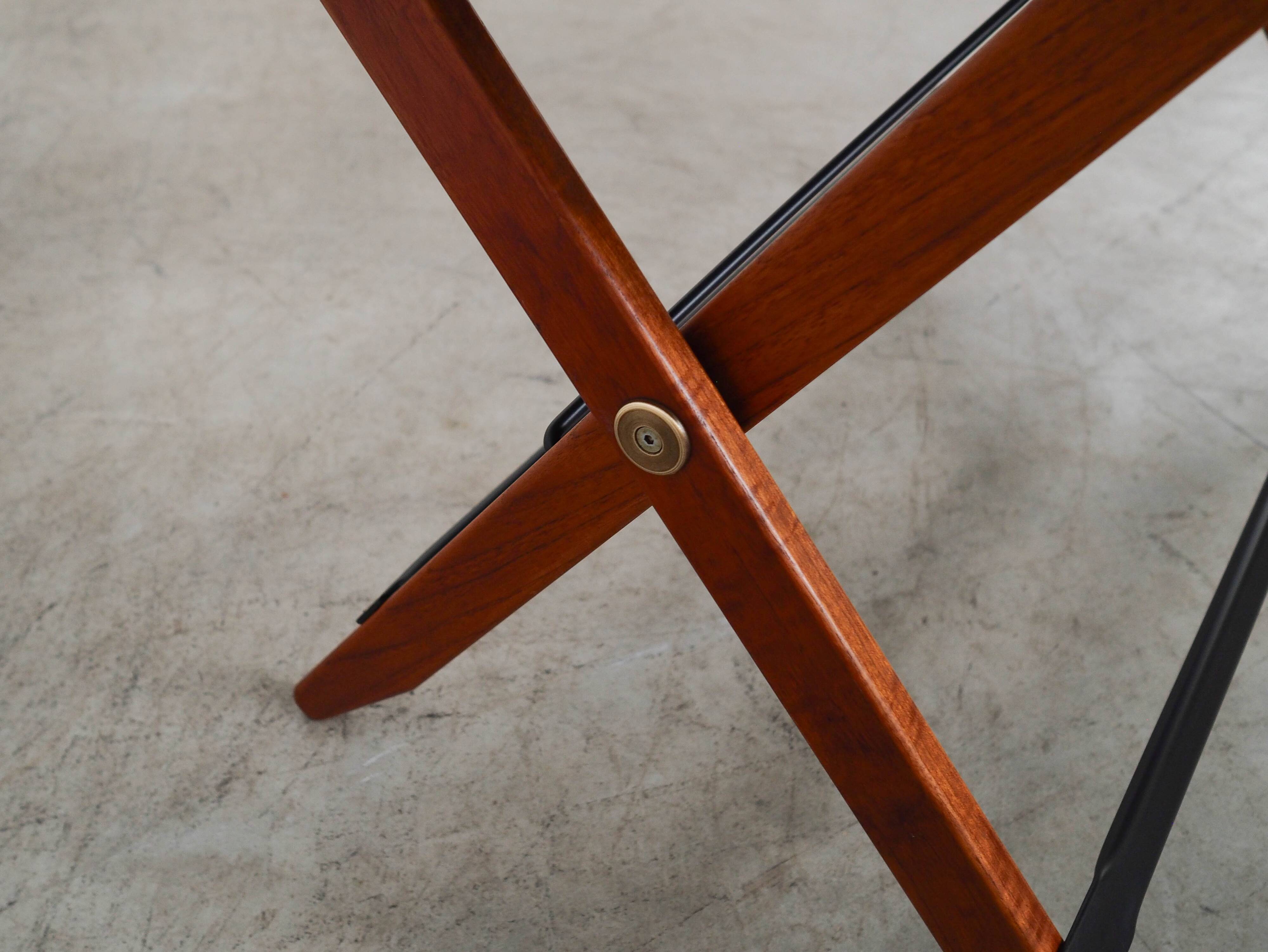 Folding teak table, Italian design, 1970s, made in Italy