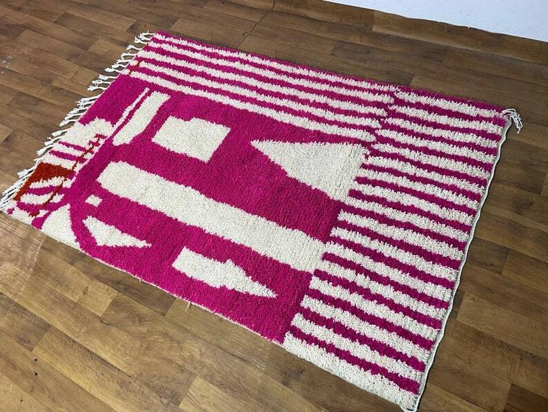 Moroccan wool rug 200cm x 100cm