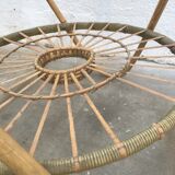 Bamboo and glass coffee table