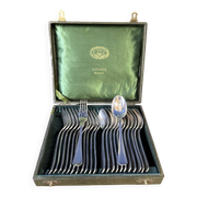Christofle cutlery set model Boréal 24 pieces Silver-plated Metal Art D box