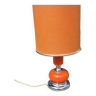 Lampe design des années 70 en métal chromé et bois laqué orange