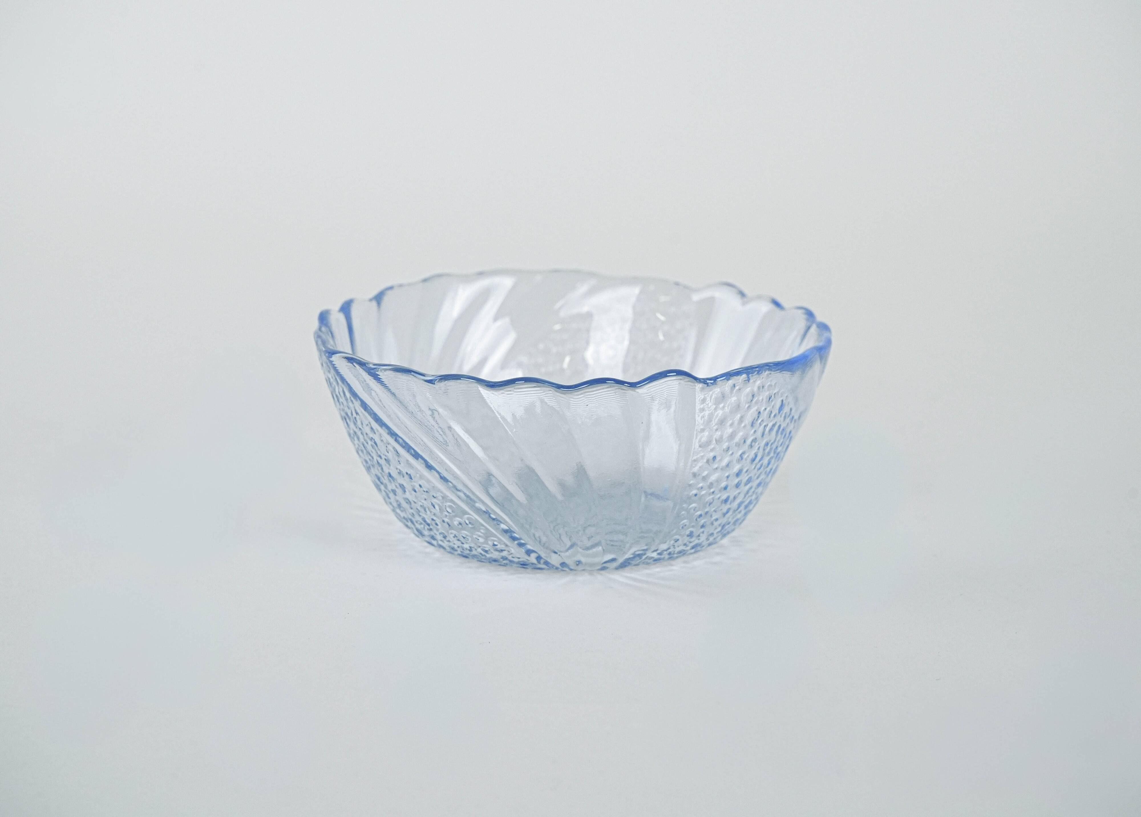 Set of glass bowls, Italian design, 1970s, made in Italy