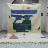 Handmade natural wool rug, size 150 x 300 cm