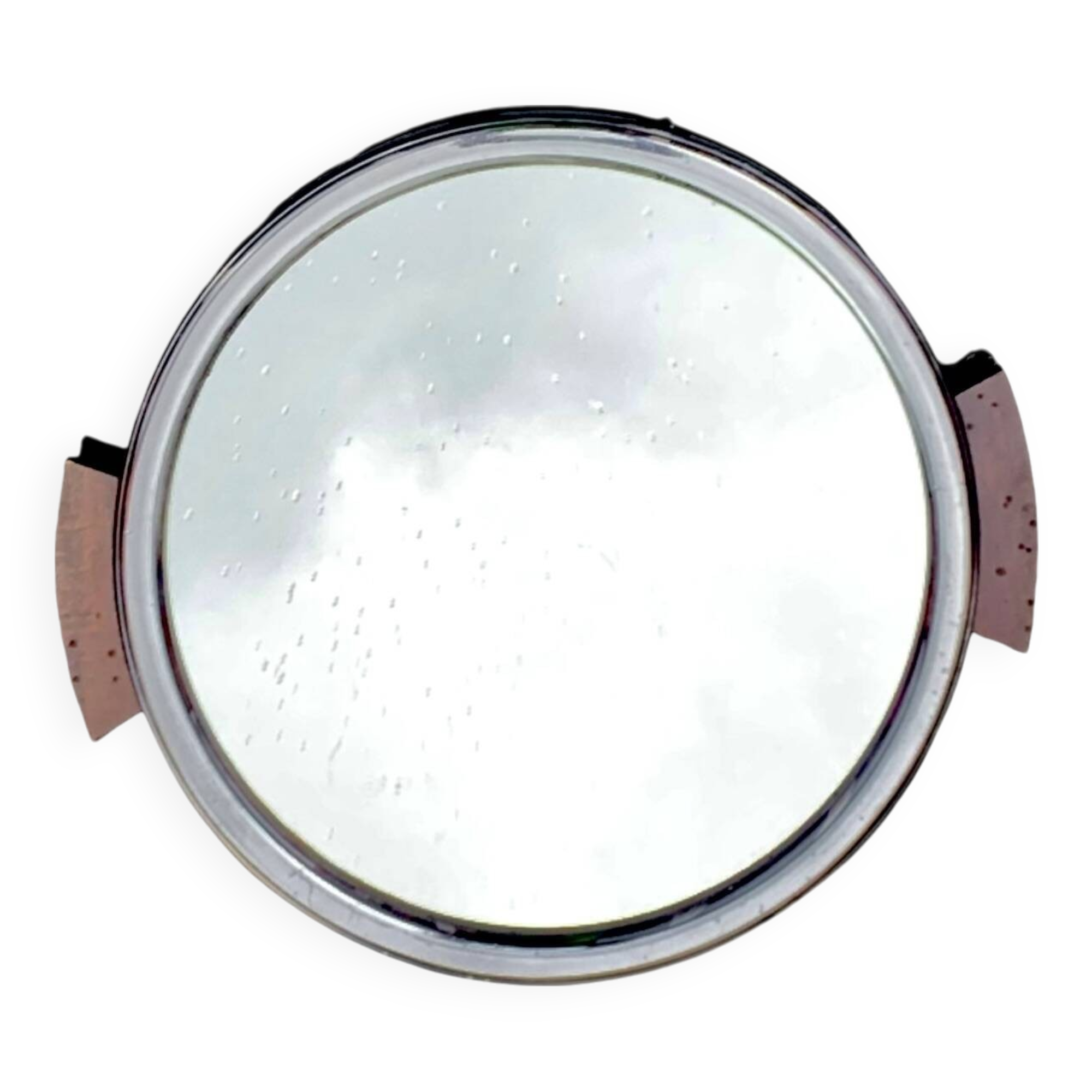 Vintage round mirror tray