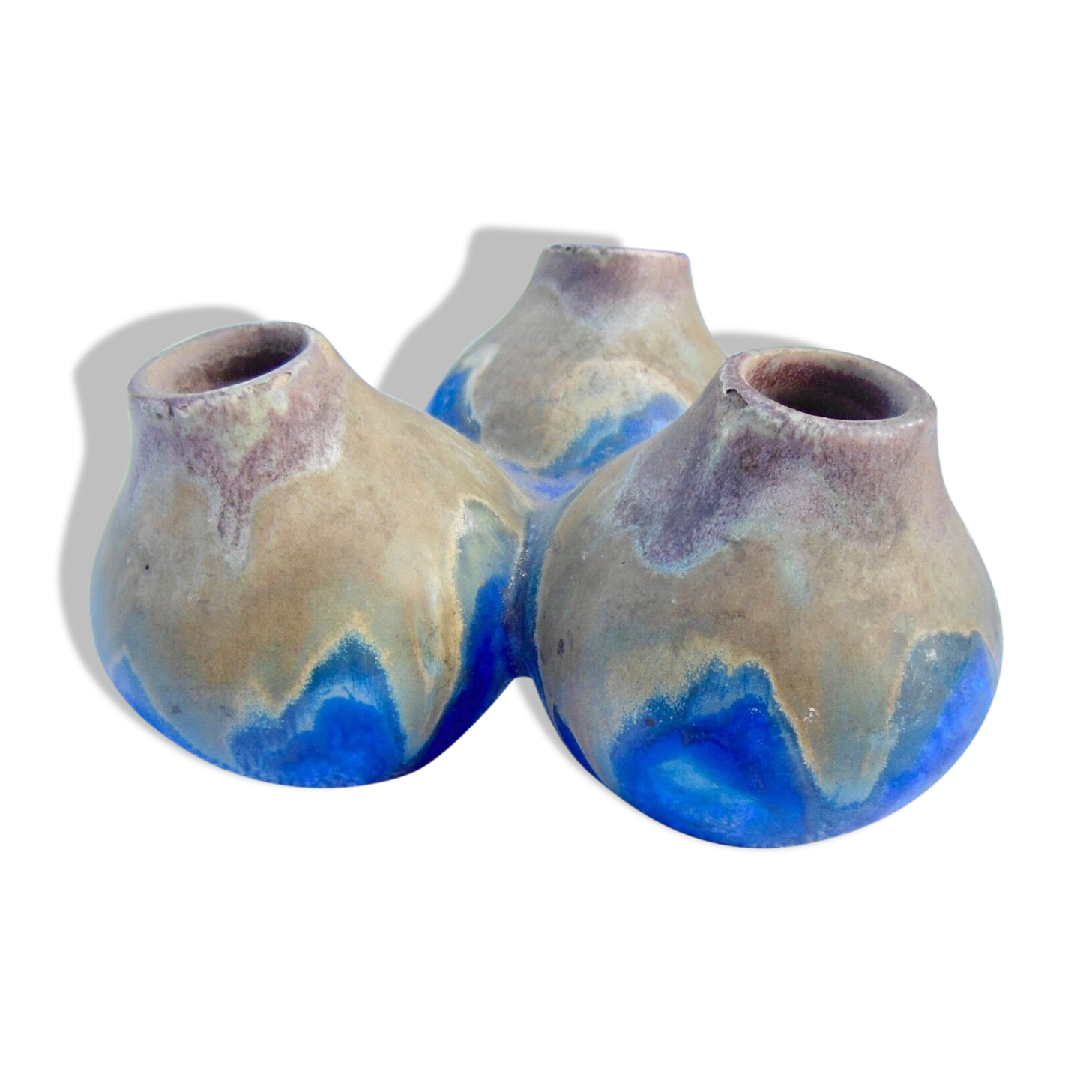 Vase 3 balls in enamelled ceramic