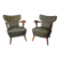 Pair of mid century wingback armchairs, Czechoslovakia, circa 1940´s