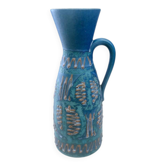 Vase carafe W-Germany n1526-23 céramique Vintage décor stylisé parfait état