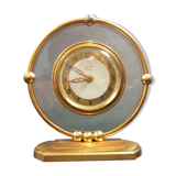 Art deco pose clock Bayard 8 day in golden brass
