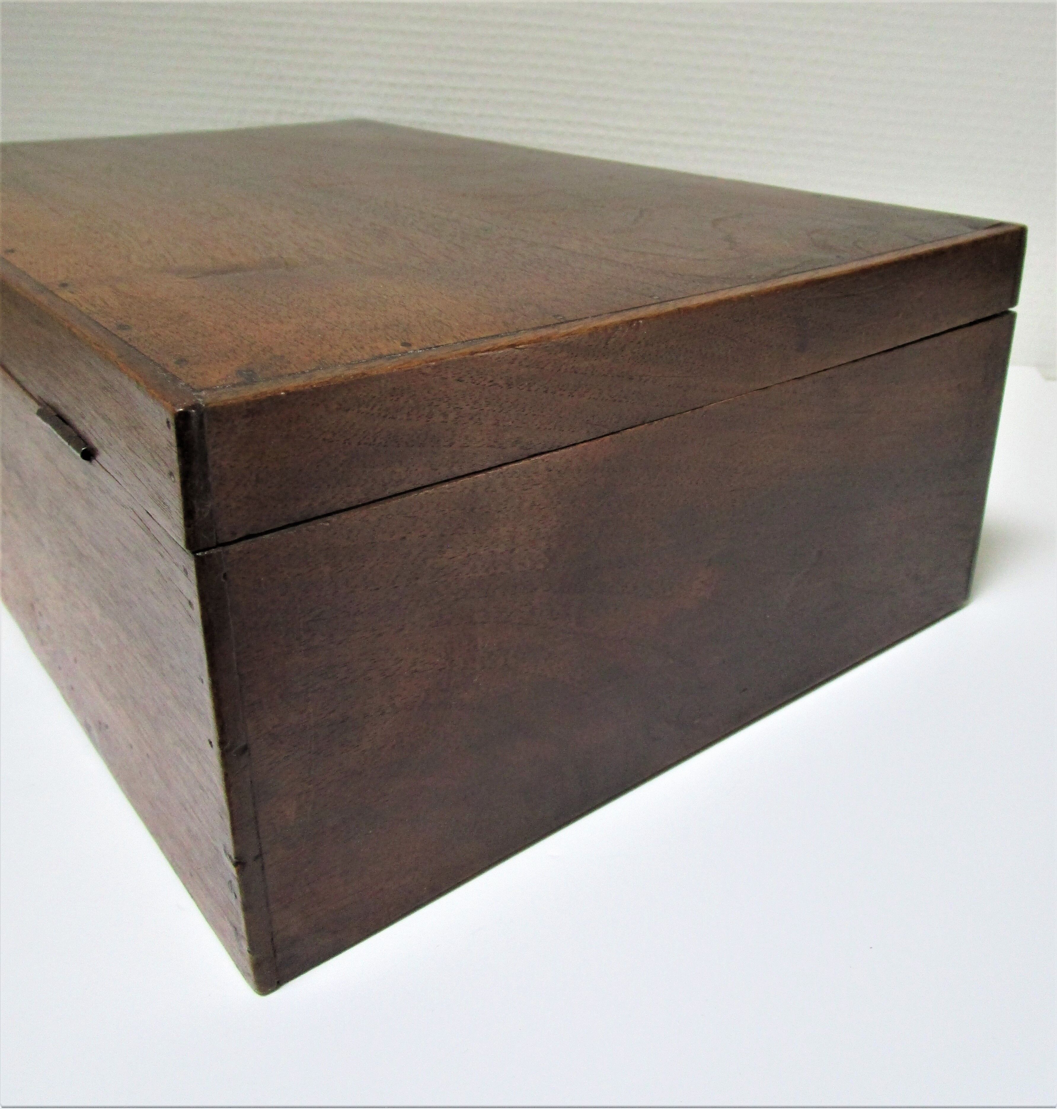 Old patinated solid wood box