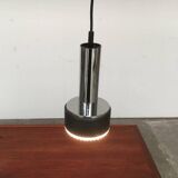 Suspended glass and chrome chandelier model P105 from the 1960s in German Space Age style by Staff, set of 2.