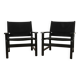 Pair of vintage "safari" style armchairs published by Hyllinge Møbler.
