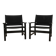 Pair of vintage "safari" style armchairs published by Hyllinge Møbler.